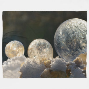 Frozen Soap Bubbles Ice Crystal Winter Photo -cosy Fleece Blanket