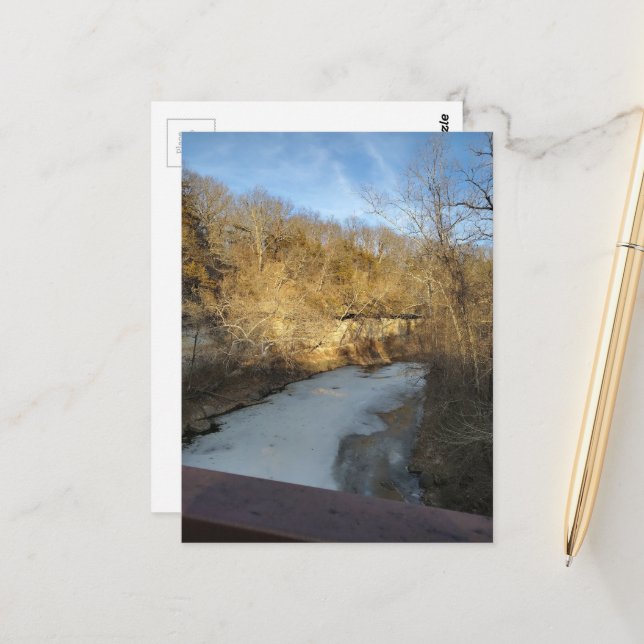 Frozen Stream in the Burlington Iowa  Postcard (Front/Back In Situ)