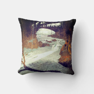 Frozen Stream Melting by Alexandra Cook Cushion