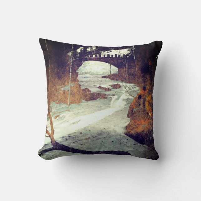 Frozen Stream Melting by Alexandra Cook Cushion (Front)