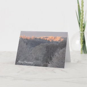 Frozen sunrise merry Christmas Holiday Card