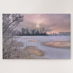 Frozen Surface   Po River, Piedmont, Italy Jigsaw Puzzle