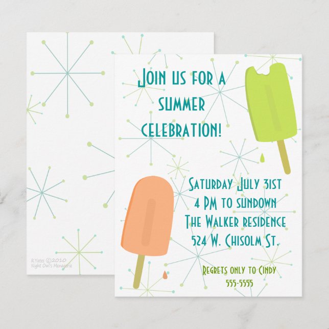 Frozen Treats Invitation (Front/Back)