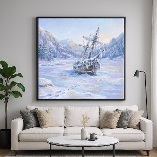 Frozen Voyage - Impressionistic Style Landscape Poster