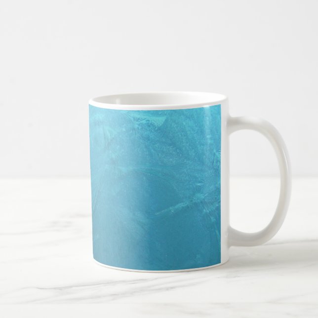 Frozen Water Ice Blue Frost Chic Winter Metallic Coffee Mug (Right)