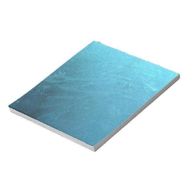 Frozen Water Ice Blue Frost Chic Winter Metallic Notepad (Rotated)