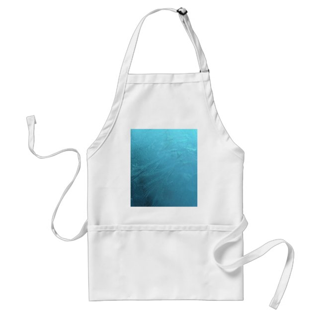 Frozen Water Ice Blue Frost Chic Winter Metallic Standard Apron (Front)