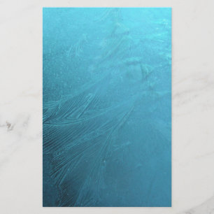 Frozen Water Ice Blue Frost Chic Winter Metallic Stationery