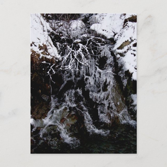 Frozen Waterfall in Captain's Bay Area Postcard (Front)