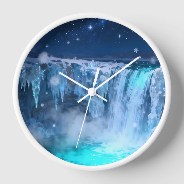 Frozen Waterfall Wall Clock (Front)