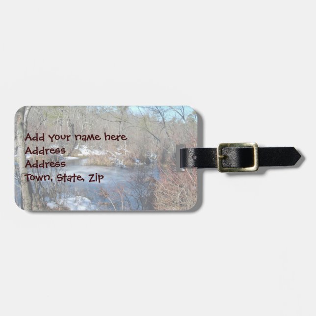 Frozen Wetlands Pond Luggage Tag (Front Horizontal)
