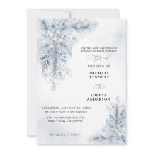 Frozen White Berries Winter Wedding Invitation