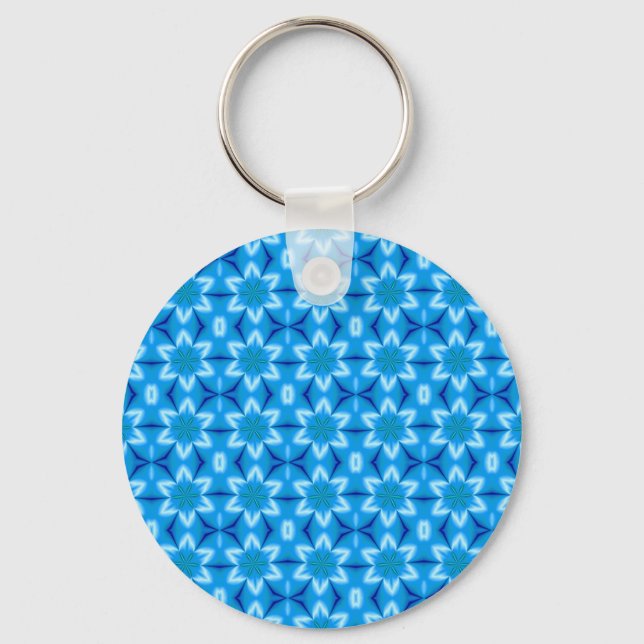 Frozen White Flowers Key Ring (Front)