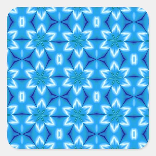 Frozen White Flowers Square Sticker (Front)