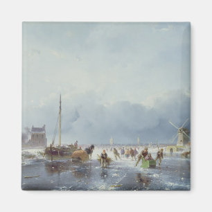 Frozen winter scene magnet