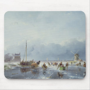 Frozen winter scene mouse pad