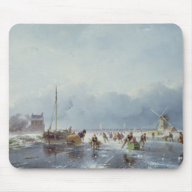 Frozen winter scene mouse pad (Front)
