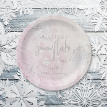 Frozen Winter Silver Snowflake Pink Baby Shower
