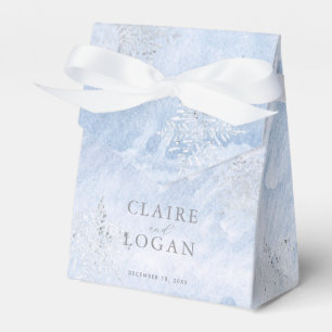 Frozen Winter Silver Snowflakes Wedding Favour Box