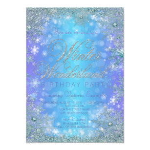 Frozen Winter Wonderland Birthday Party Invitation