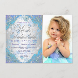 Frozen Winter Wonderland Birthday Party Invitation