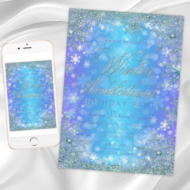 Frozen Winter Wonderland Birthday Party Invitation (Frozen Winter Wonderland Birthday Party Invitation. Download and printed invitations available.)
