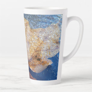 Frozen Yellow Maple Leaf Autumn Nature Latte Mug