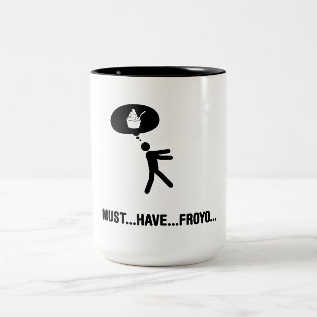 Frozen yogurt lover Two-Tone coffee mug (Center)