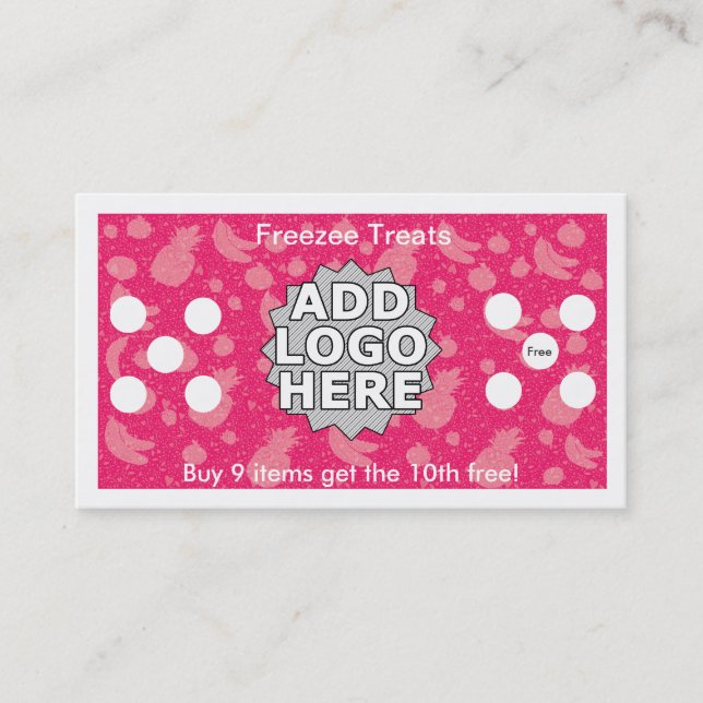 Frozen Yogurt Loyalty Business Card (Front)