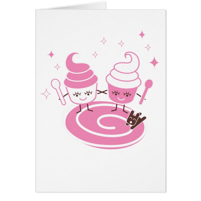 Frozen Yogurt Sisters Blank Card (Front)