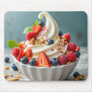 Frozen Yogurt With Berries and Granola Mouse Pad