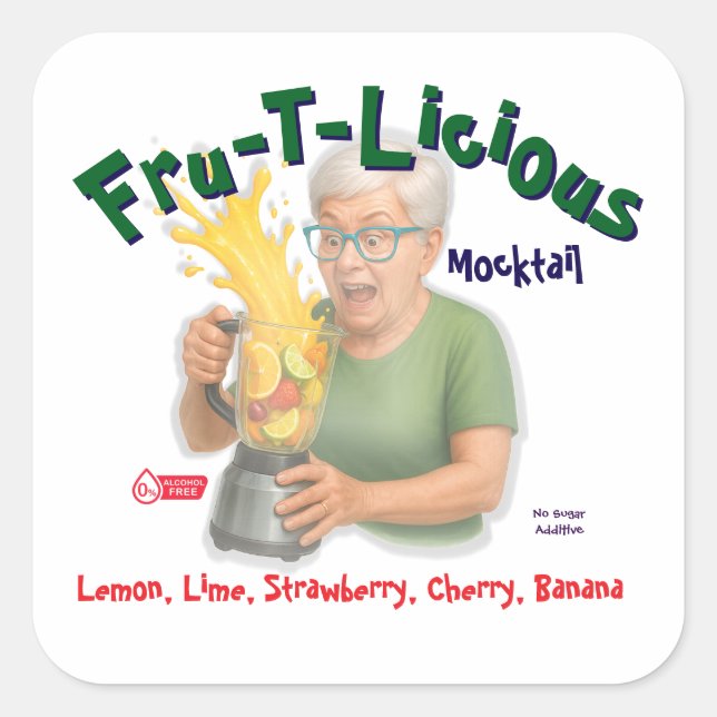 Fru-T-Licious,  Square Sticker (Front)