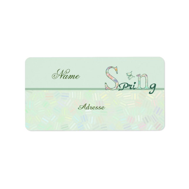 Frühling Adressaufkleber Label (Front)