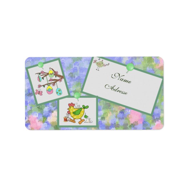 Frühling  adressaufkleber label (Front)