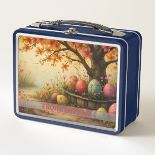 Frühlingsblütenzauber mit Ostereierpracht Metal Lunch Box