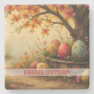 Frühlingsblütenzauber mit Ostereierpracht Stone Coaster