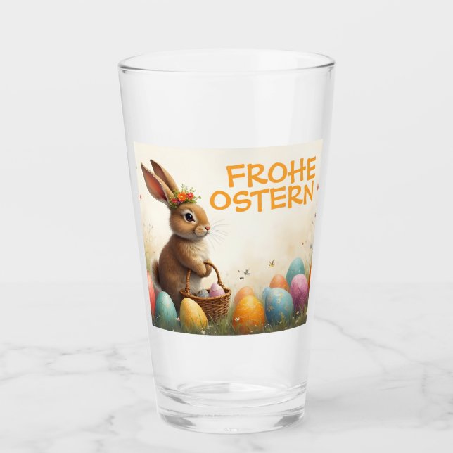 Frühlingsgrüß vom Osterhasen Glass (Front)