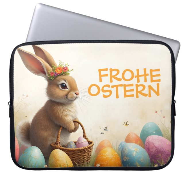 Frühlingsgrüß vom Osterhasen Laptop Sleeve (Front)