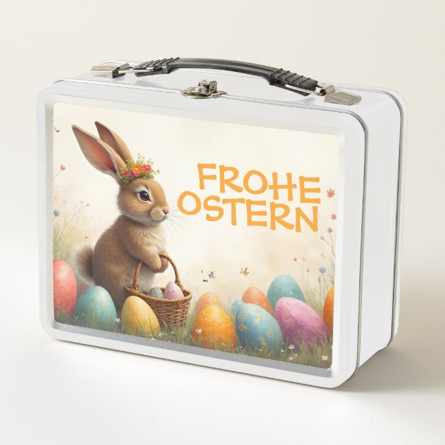 Frühlingsgrüß vom Osterhasen Metal Lunch Box (Front)