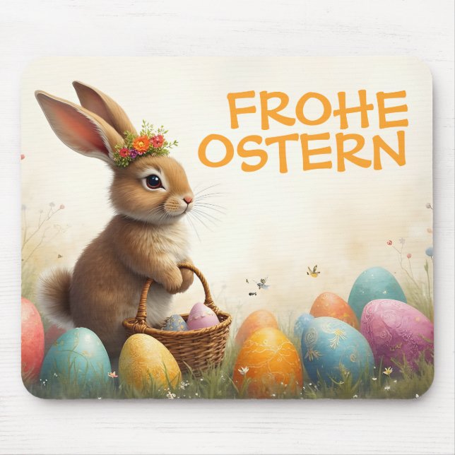 Frühlingsgrüß vom Osterhasen Mouse Pad (Front)