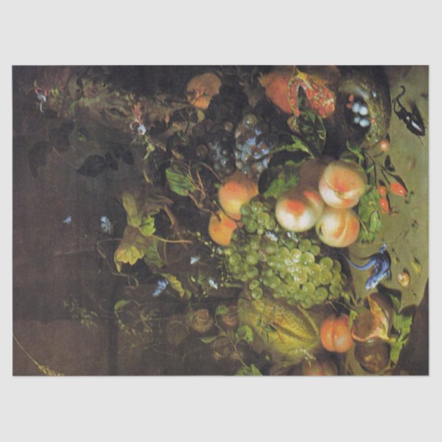 Fruit a Nest and Insects in a Wood, Rachel Ruysch Tissue Paper (Front)