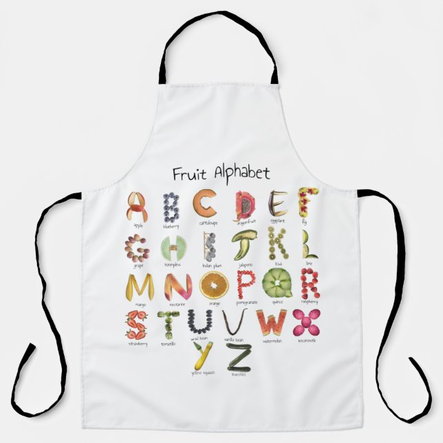 Fruit Alphabet | Fruit ABC | Colourful kids apron  (Front)