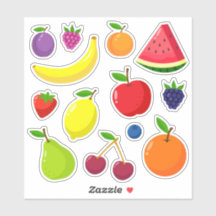 Fruit and Berry Set Custom-Cut Vinyl Sticker