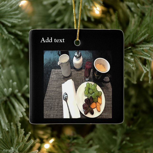 Fruit and Coffee  Ceramic Ornament (Tree)