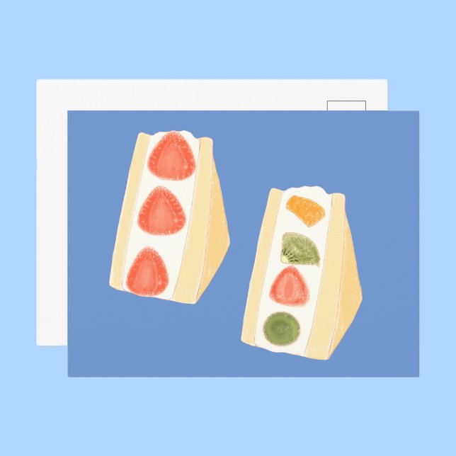 Fruit And Cream Dessert Sandwiches Postcard (Creator Uploaded)