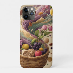 Fruit and Floral Basket Digital Art Illustration iPhone 11 Pro Case