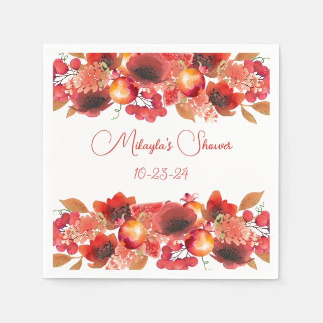 Fruit and Flower Garlands Paper Napkin (Front)