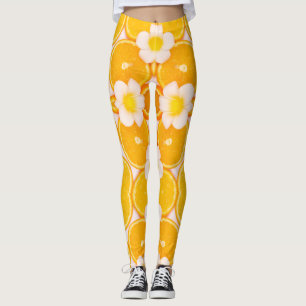 Fruit and flower modern trendy art leggings