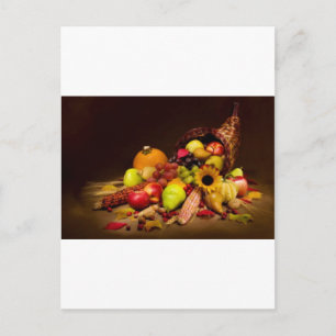 fruit and gourd cornucopia postcard