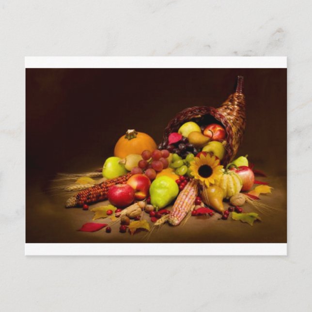 fruit and gourd cornucopia postcard (Front)